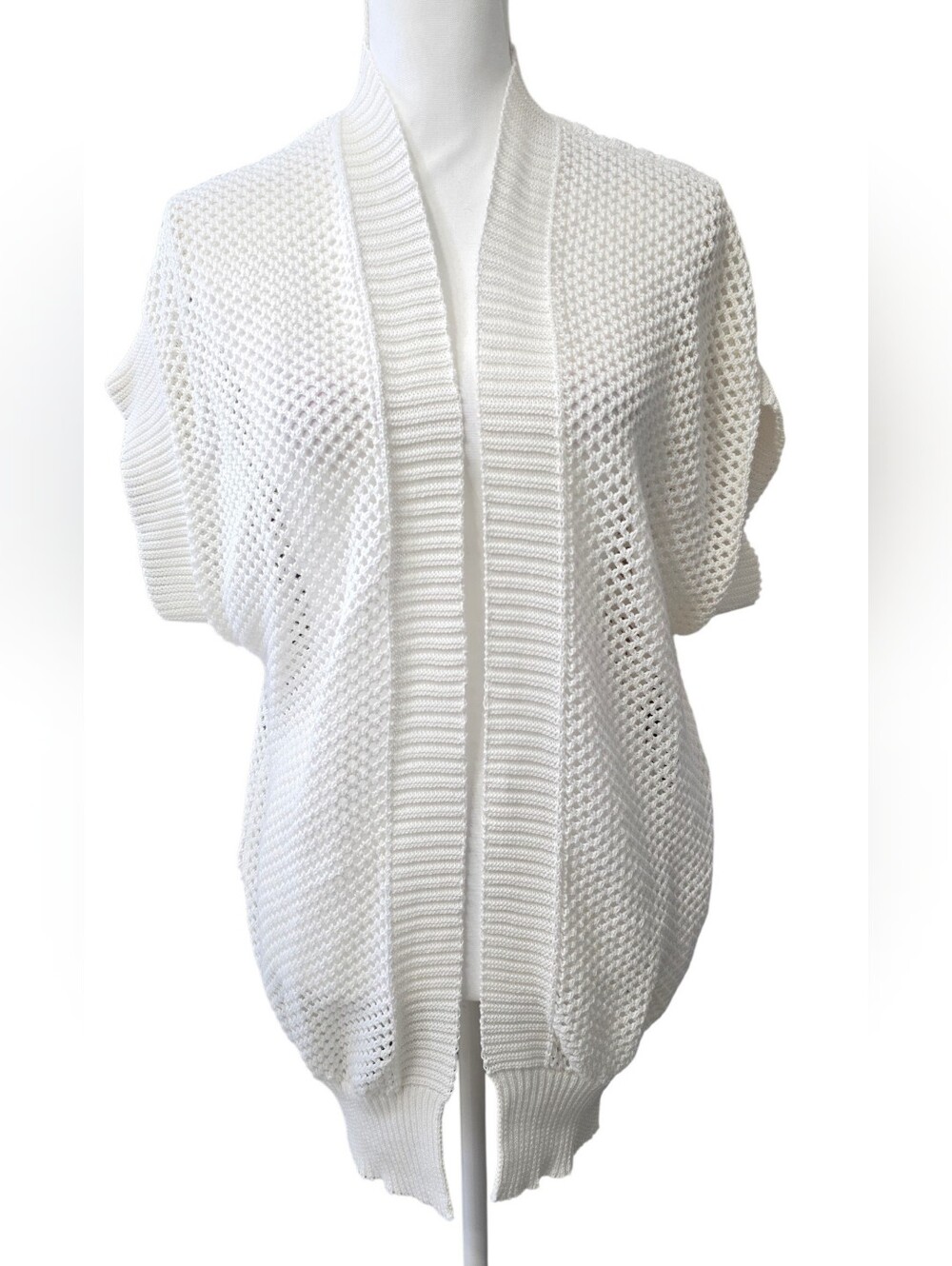 Women's Open Front Knit Shrug in White